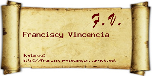 Franciscy Vincencia névjegykártya